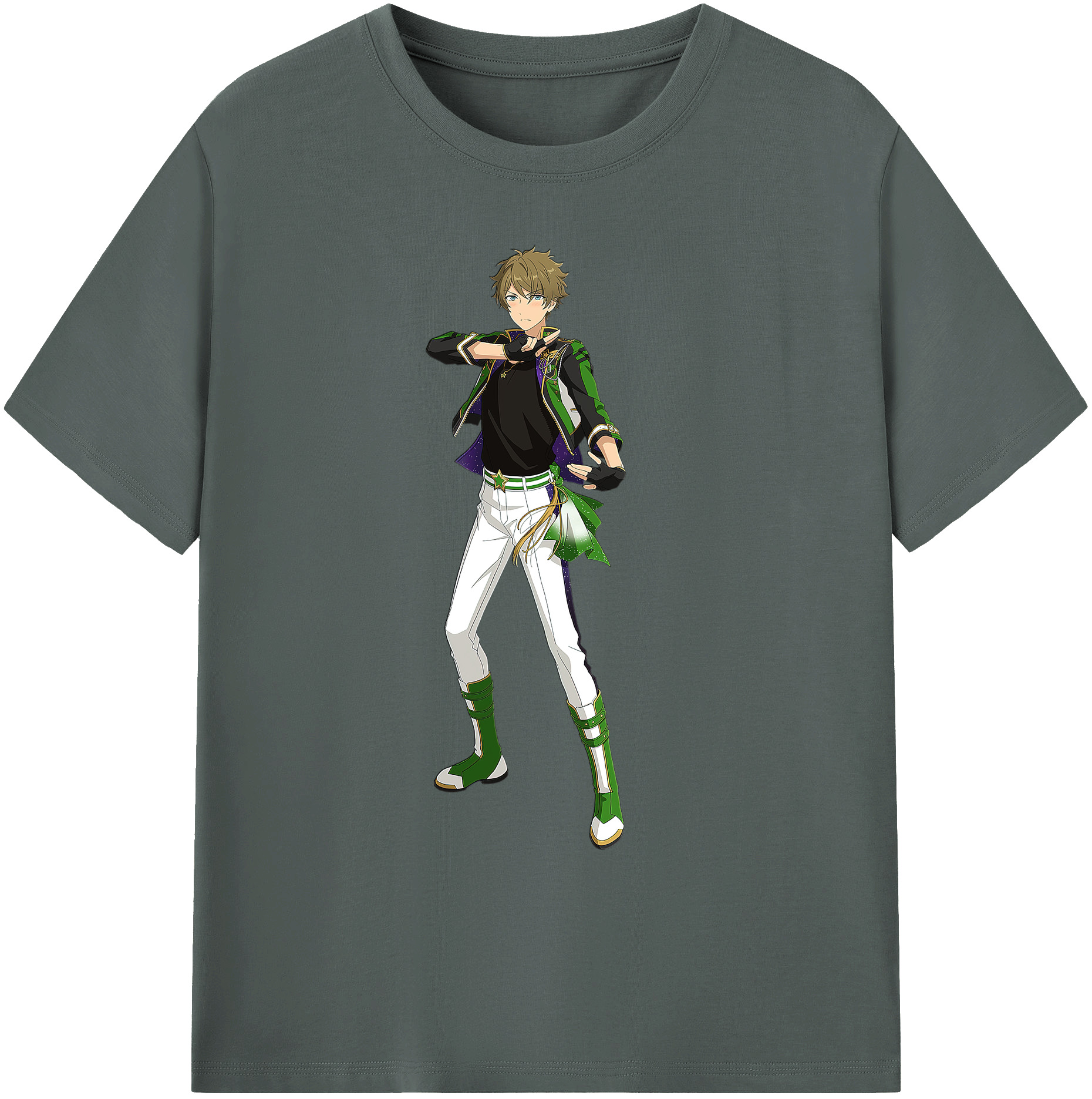 （画像用） あんさんぶるスターズ! Ensemble Stars 綿100％ メンズ半袖Tシャツ｜肌触りやわらか＆通気性